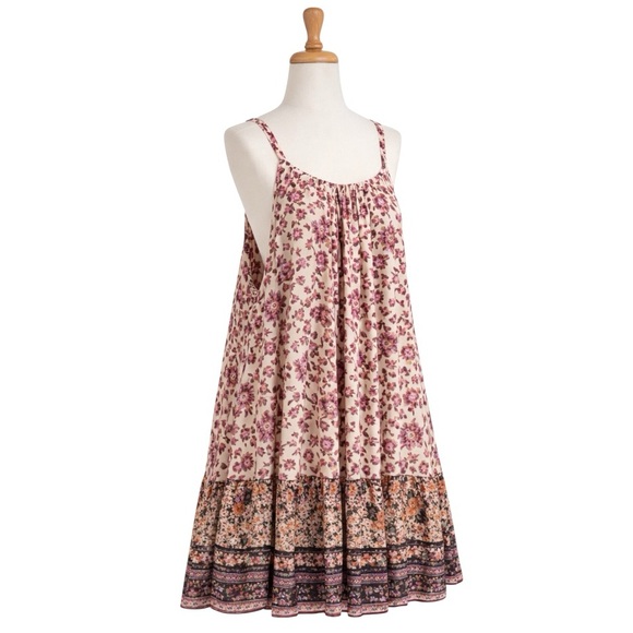 Free People Oversized Boho Swing Dress XS Floral Tunic - Picture 4 of 7